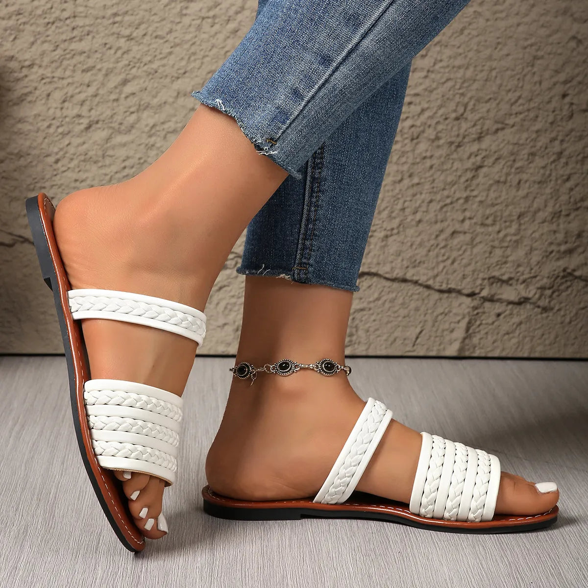 Open Toe Flats Sandals