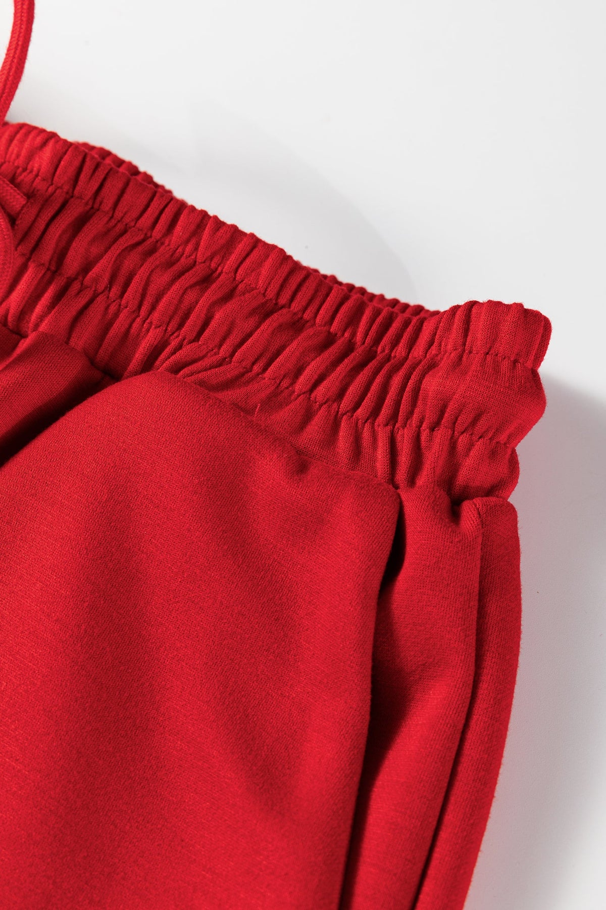 Solid V-Neck Pullover and Drawstring Pants Set