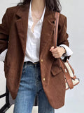 Corduroy Lapel Collar Blazer