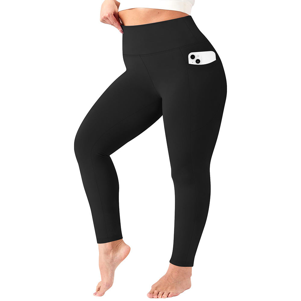 Cross-border European Code Plus Size Yoga Pants Women 300kg High Waist Abdomen European And American Sports High Elastic Tight Plus Size Yoga Pants