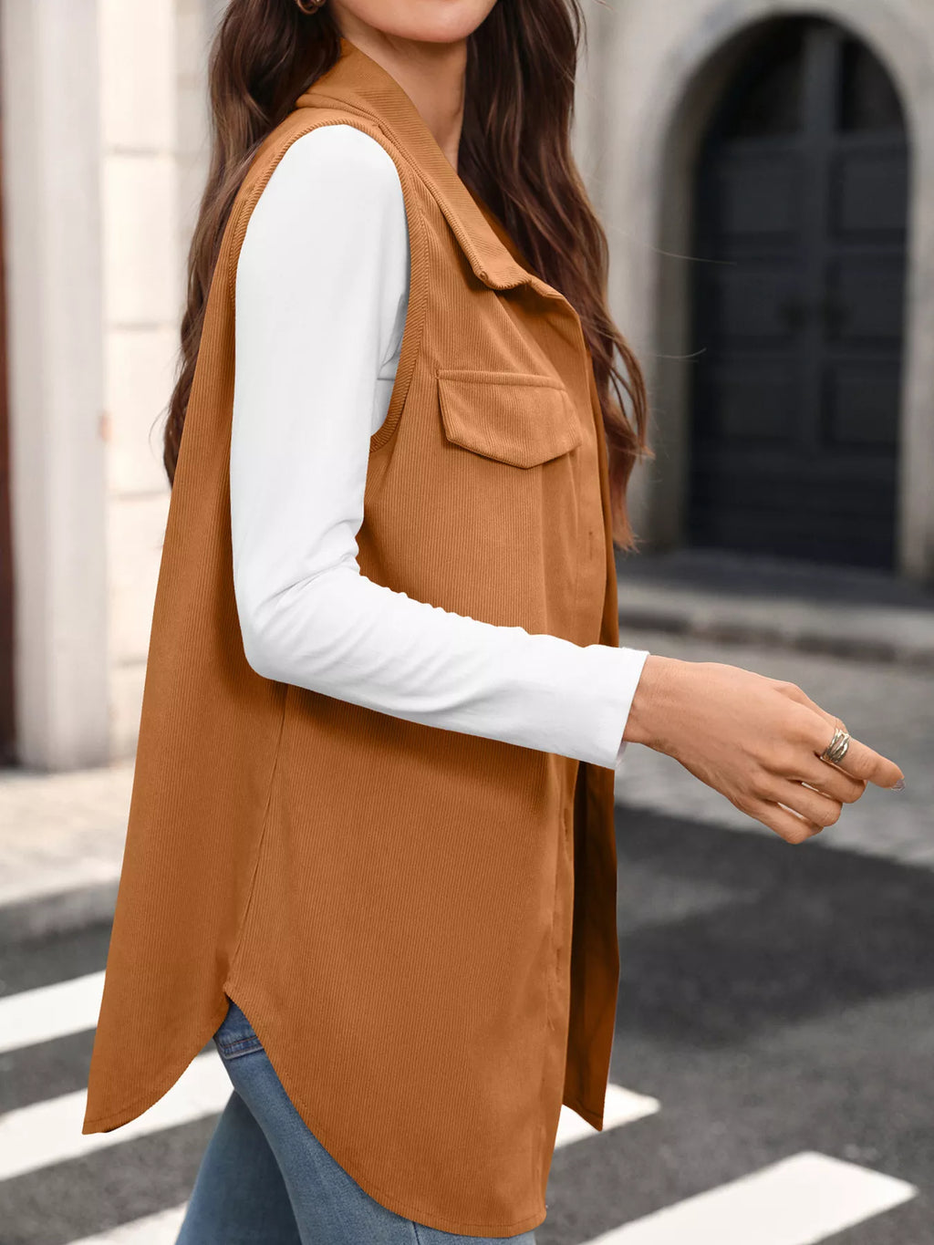 Button-Down Utility Vest Coat