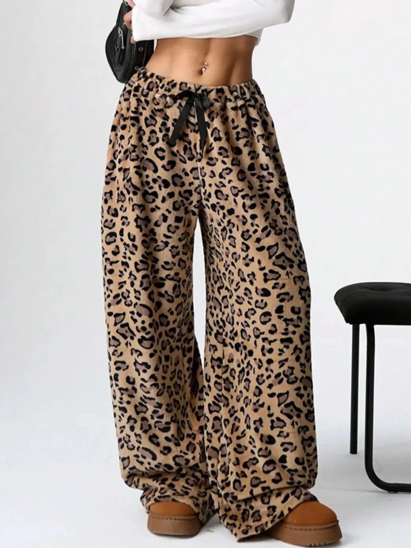 Drawstring Wide Leg Pants