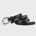 Leather Belt with Silver Buckle