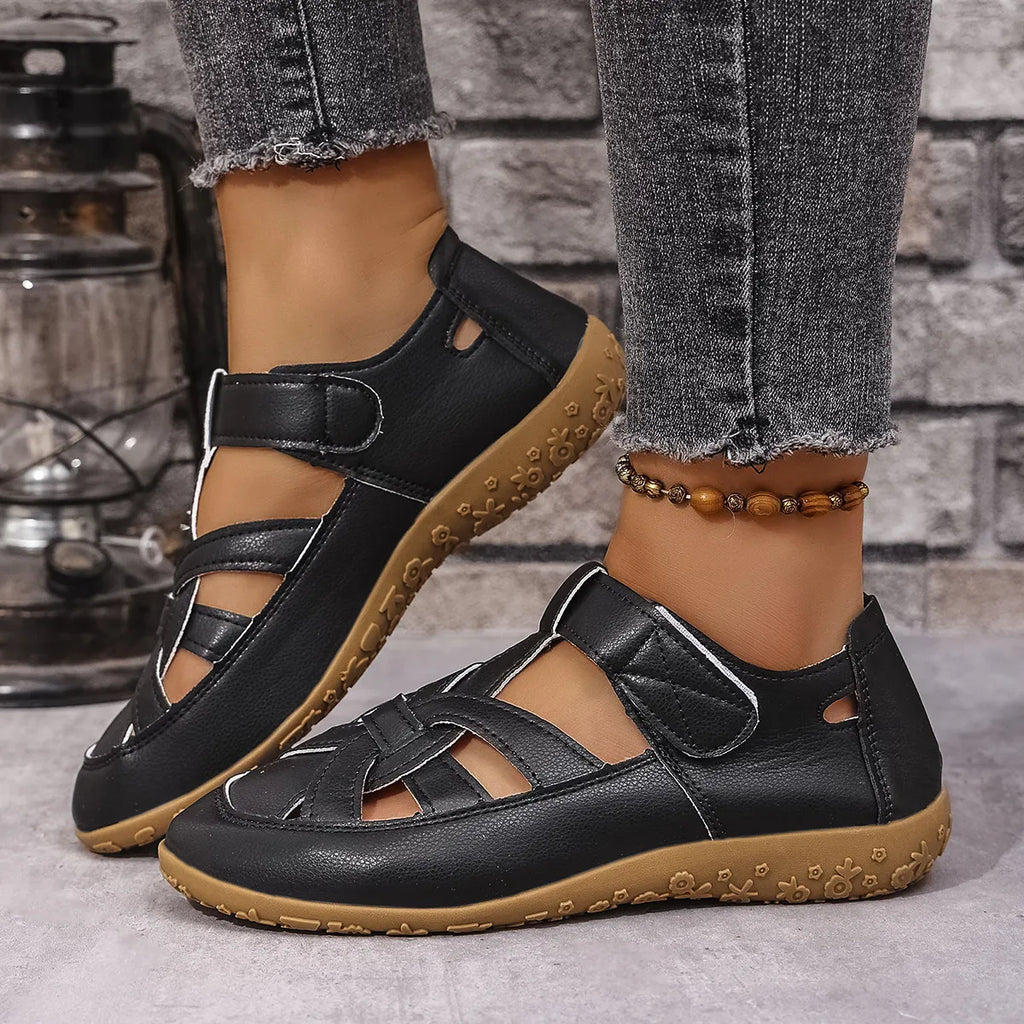 Cutout Sandals with Velcro Straps