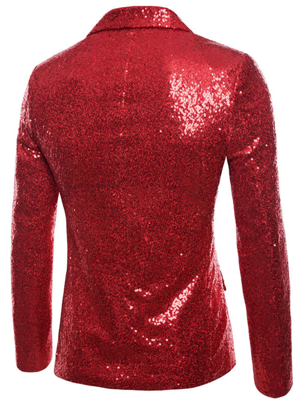 Men's Full Size Sequin One Button Blazer Plus Size