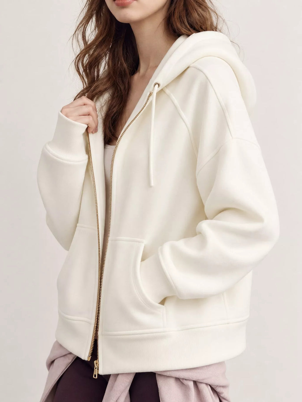 Zip Up Raglan Sleeve Hoodie