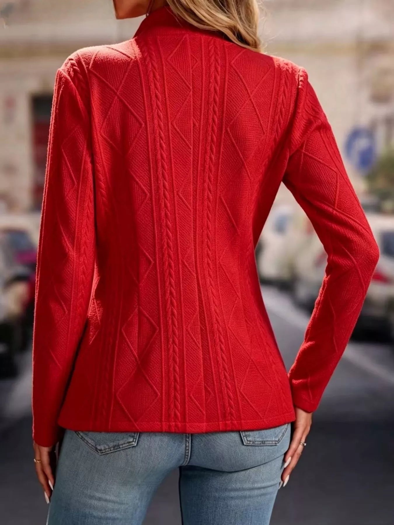 Textured Open Front Blazer