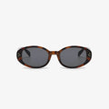 Polycarbonate Oval Sunglasses in a Tortoiseshell Pattern