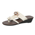 Rhinestone Toe Post Wedge Sandals