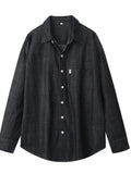 Men's Full Size Button Up Wash Denim Shirt Plus Size