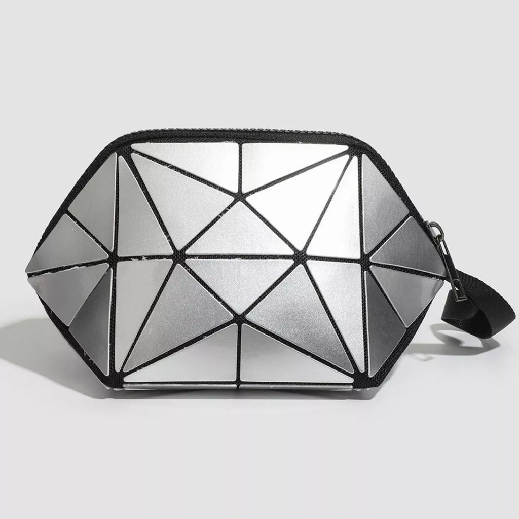 Geometric Leather Wristlet