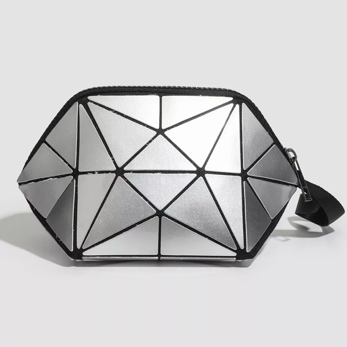 Geometric Leather Wristlet