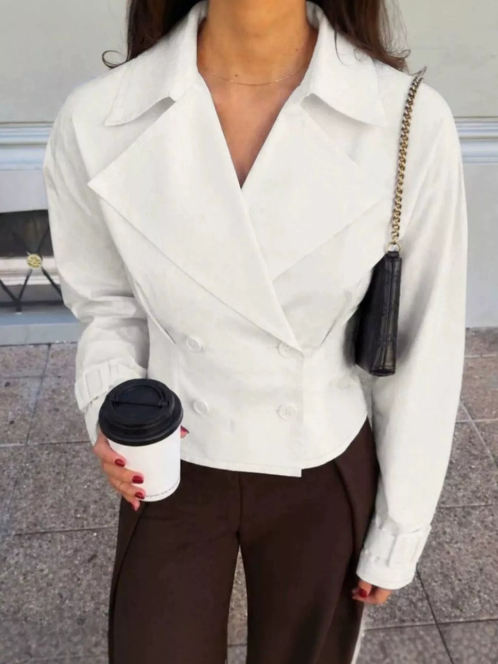 Cropped Double-Breasted Blazer