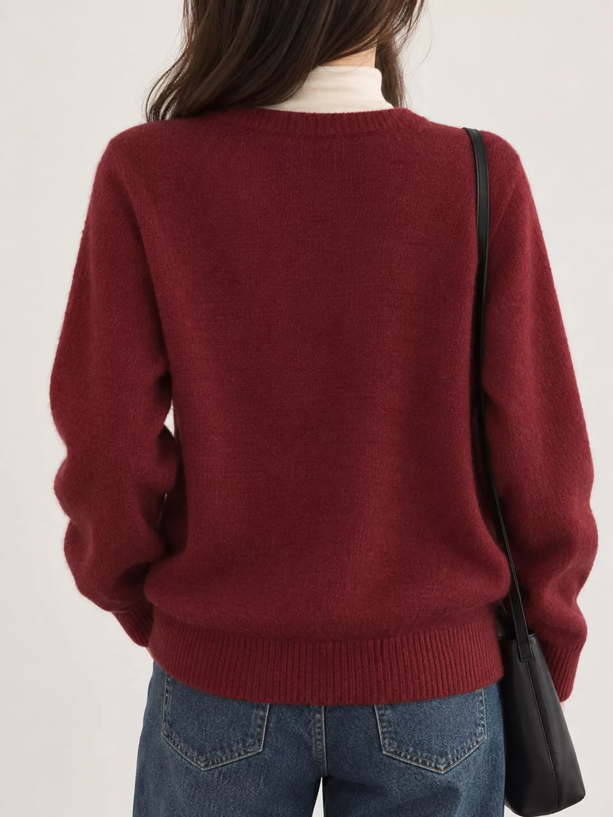Crew Neck Button-Down Knit Cardigan