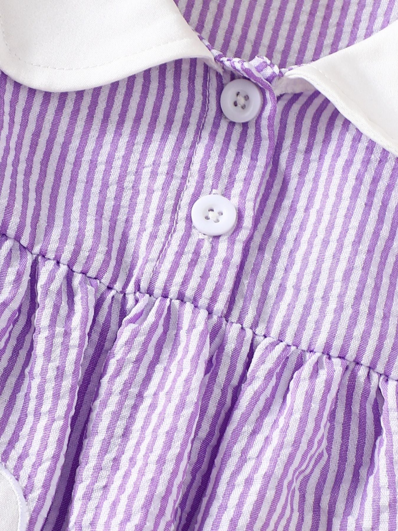 Children's Striped Ruffle Sleeve Top and Shorts Set