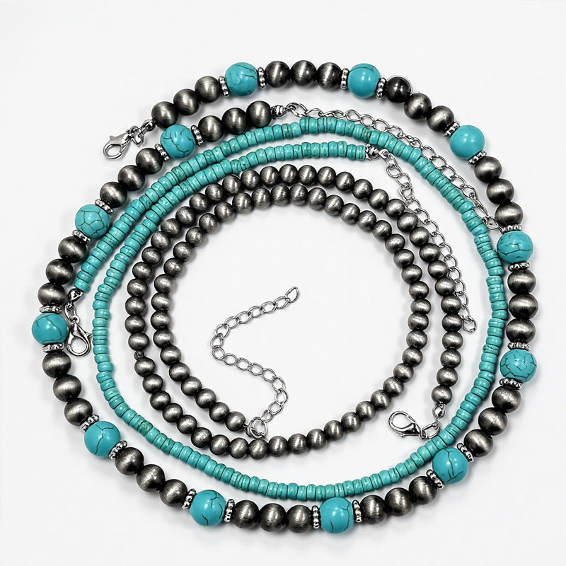 Navajo-style Turquoise Necklace For Women