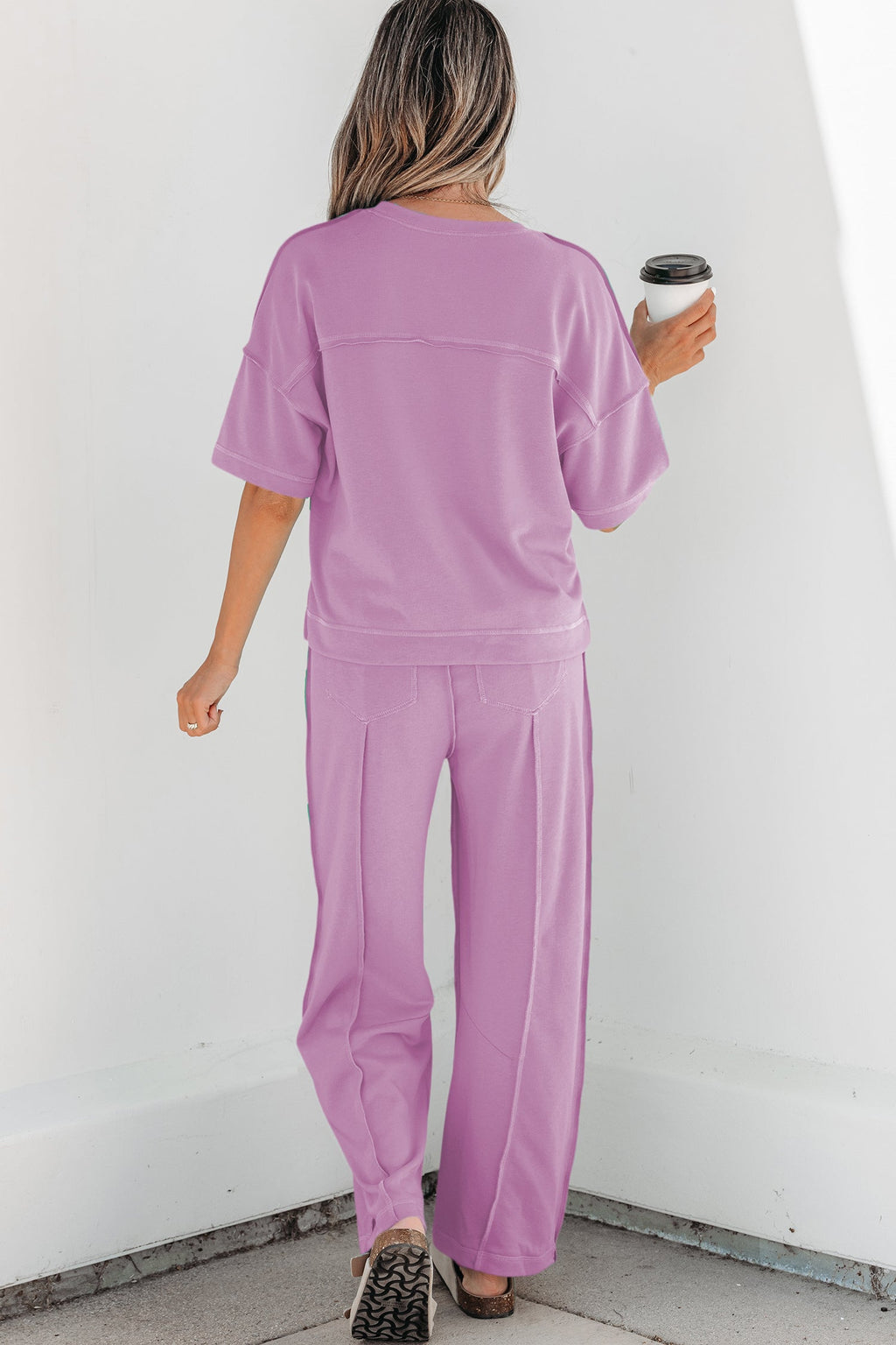 Mint Green Drop Shoulder Boxy Tee and Barrel Pants Set
