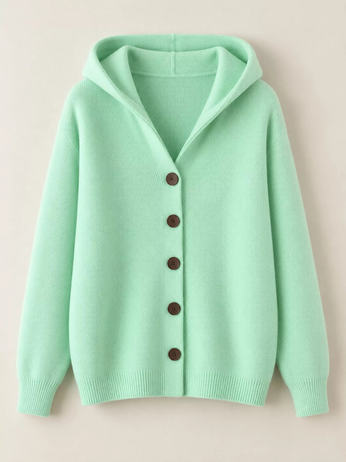 Full Size Hooded Button-Down Knit Cardigan Plus Size