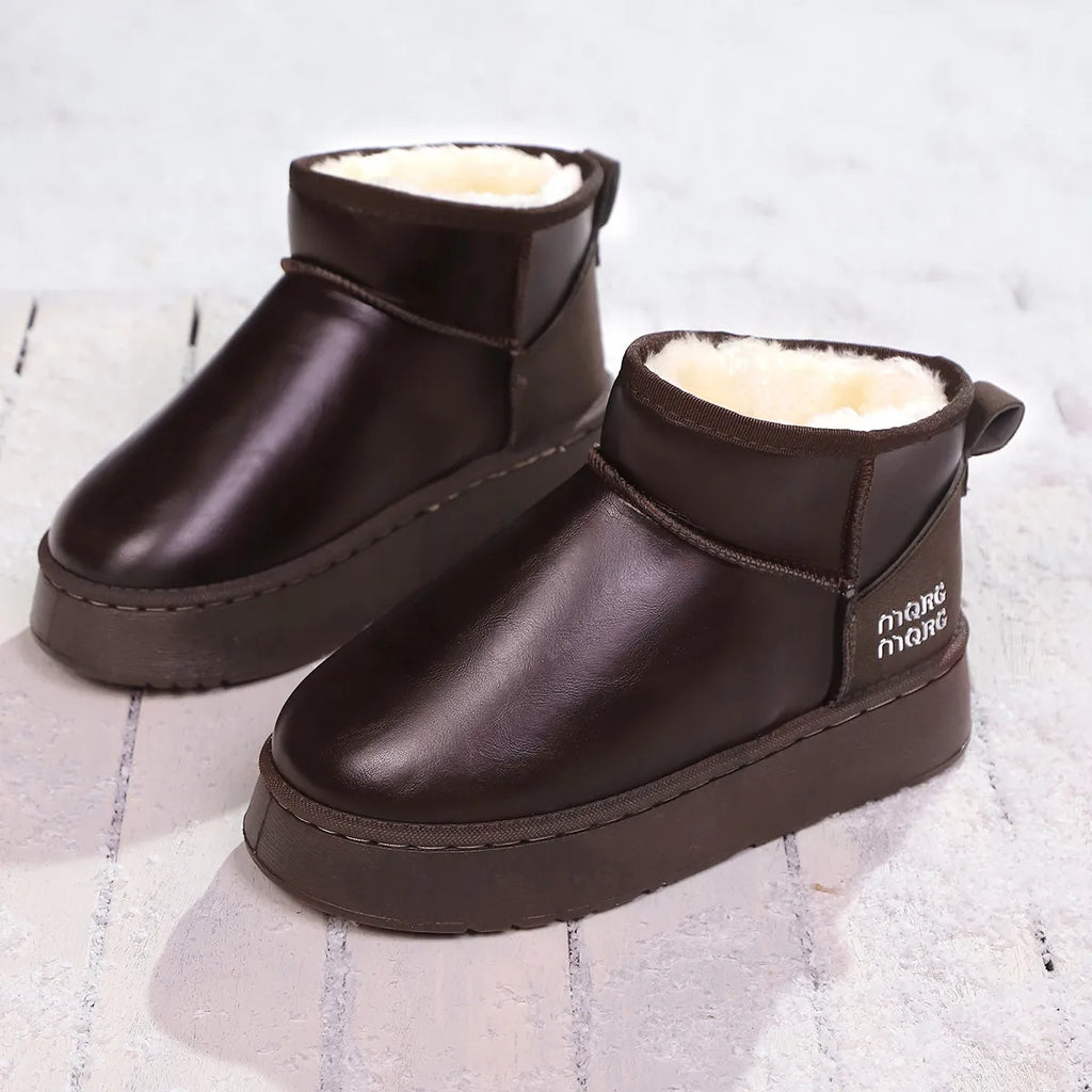Faux-Fur Platform Ankle Boots
