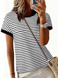 Classic Striped Crew Neck T-Shirt