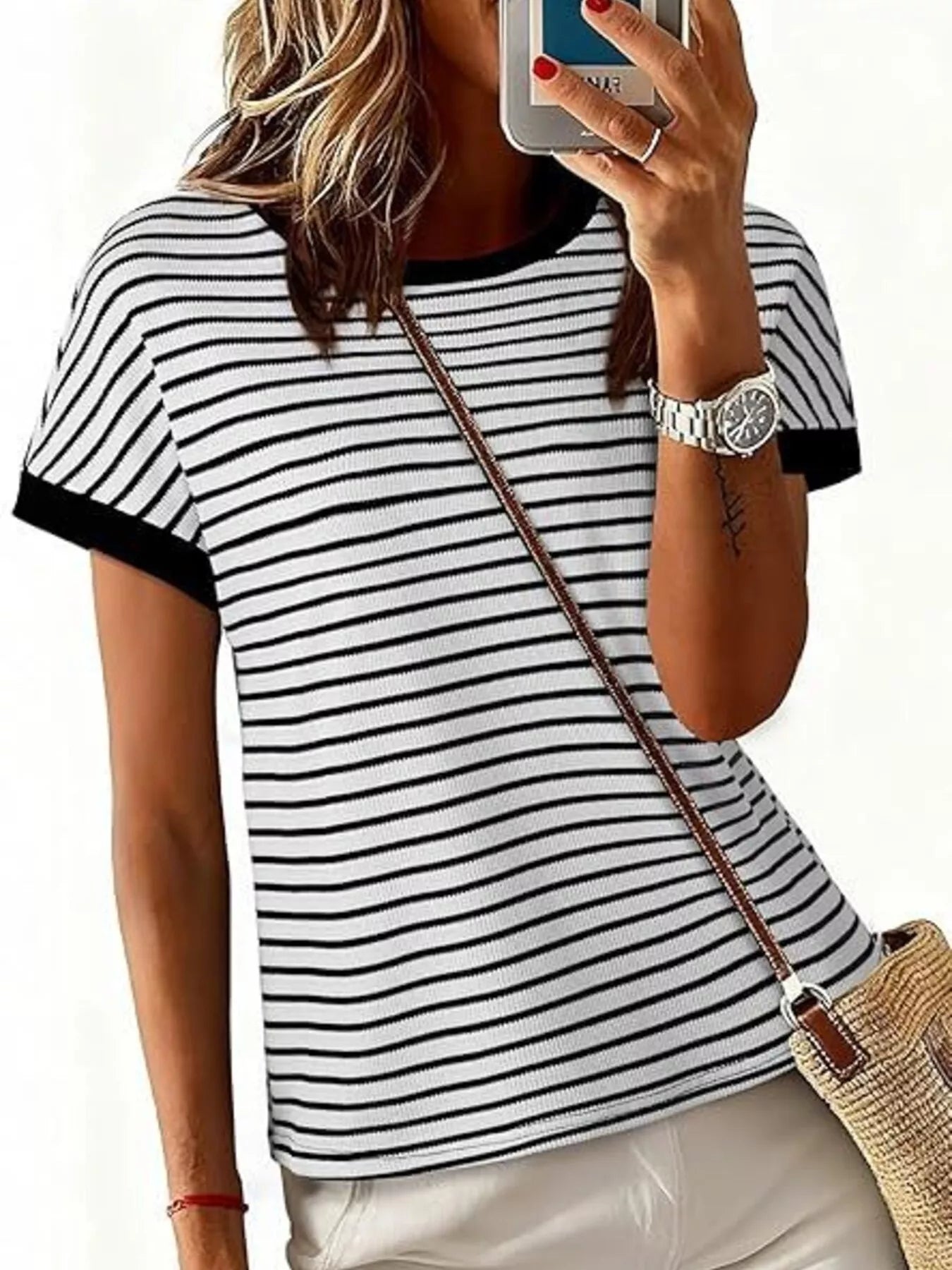 Classic Striped Crew Neck T-Shirt