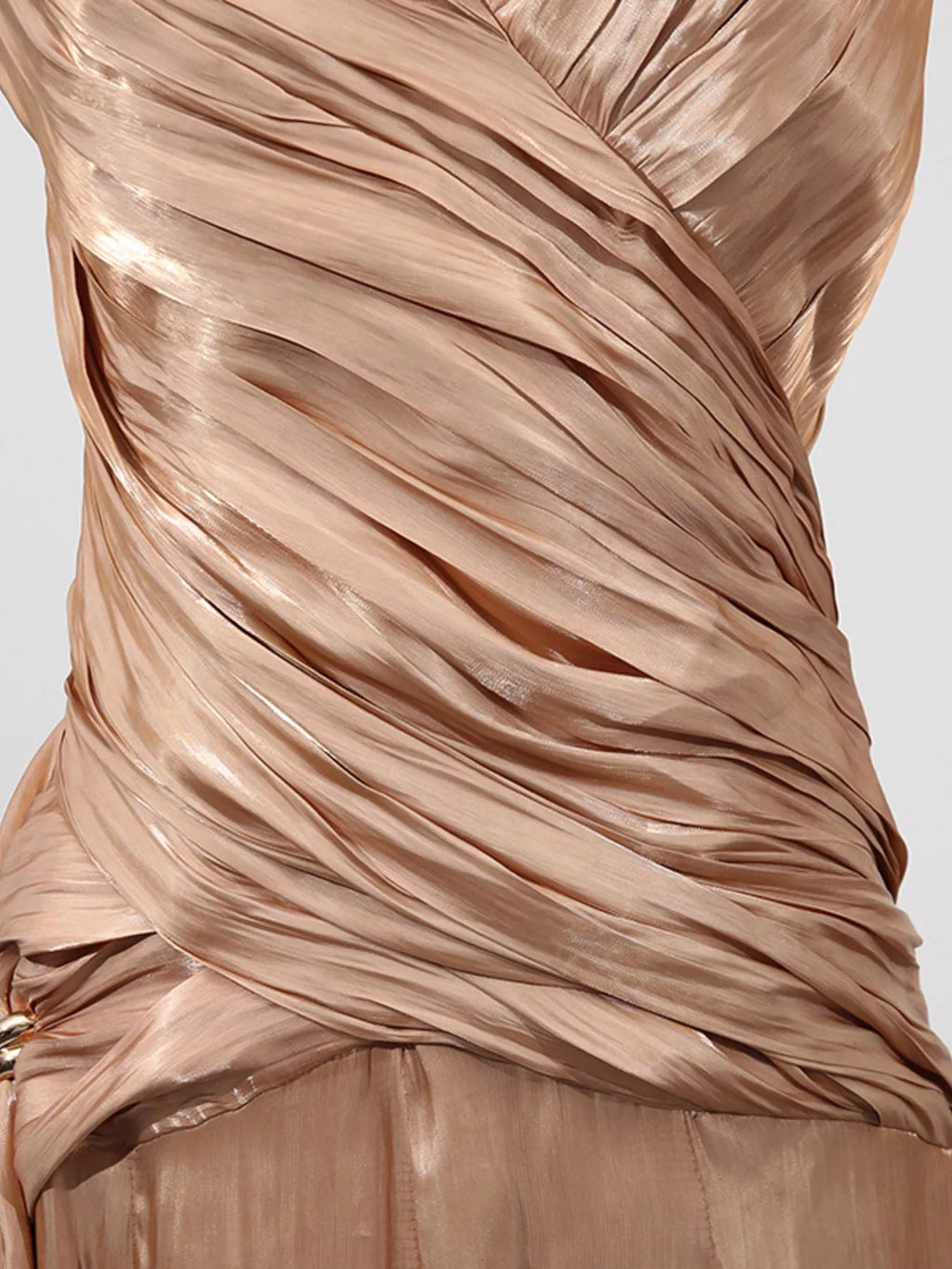 Halter Neck Ruched Maxi Dress