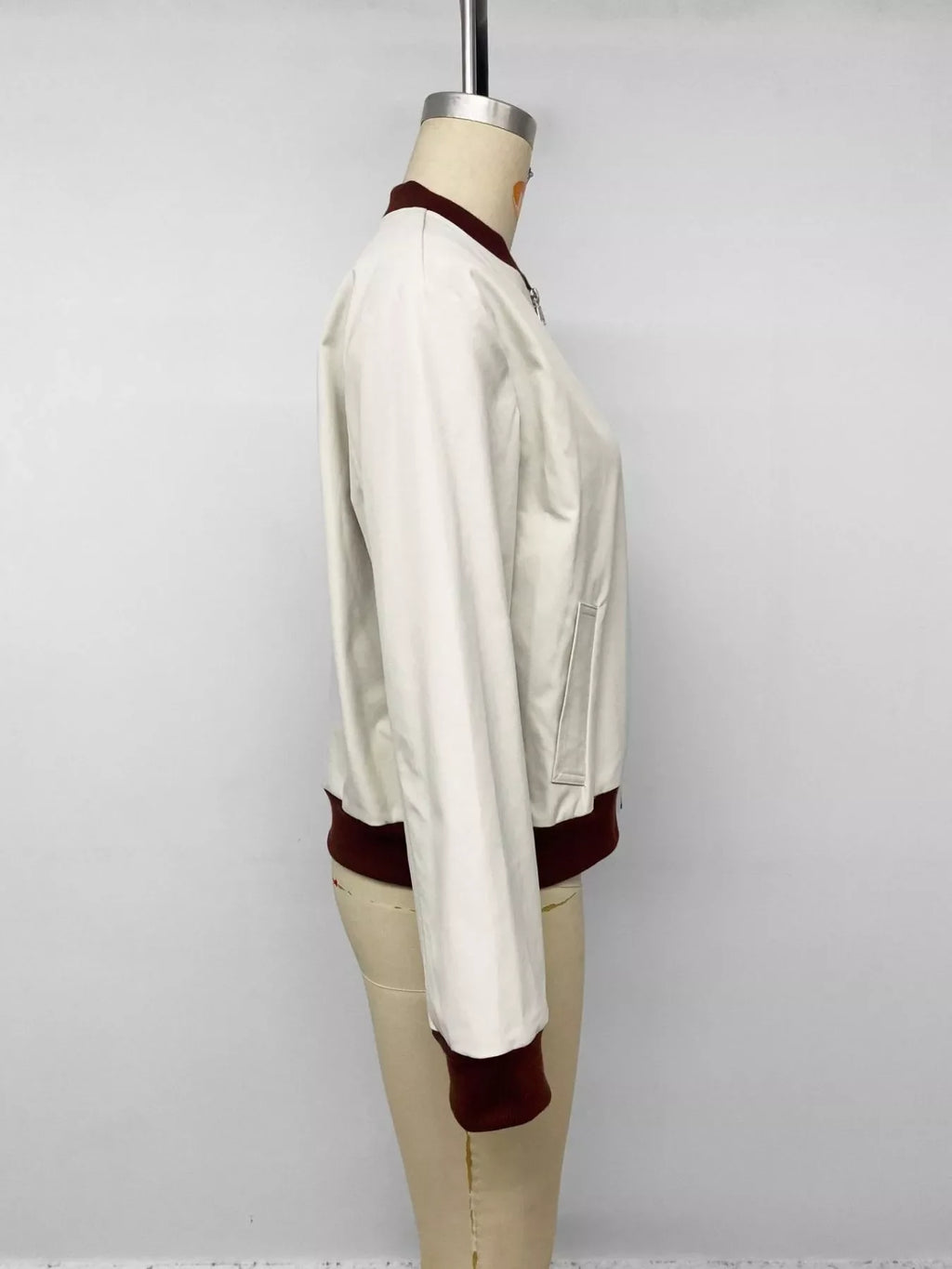 Contrast Trim Zip Up Jacket