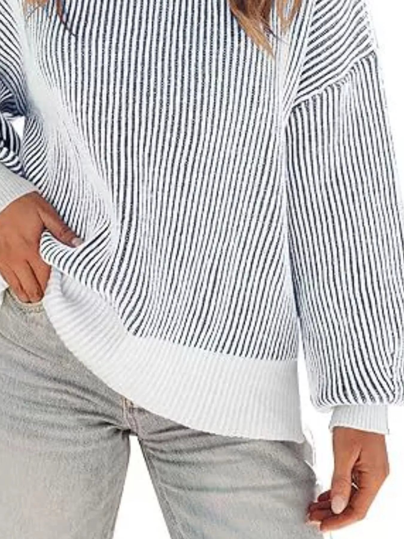 Stripe Dropped Shoulder Sweater