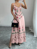 Floral Sleeveless Maxi Dress with Side Slit