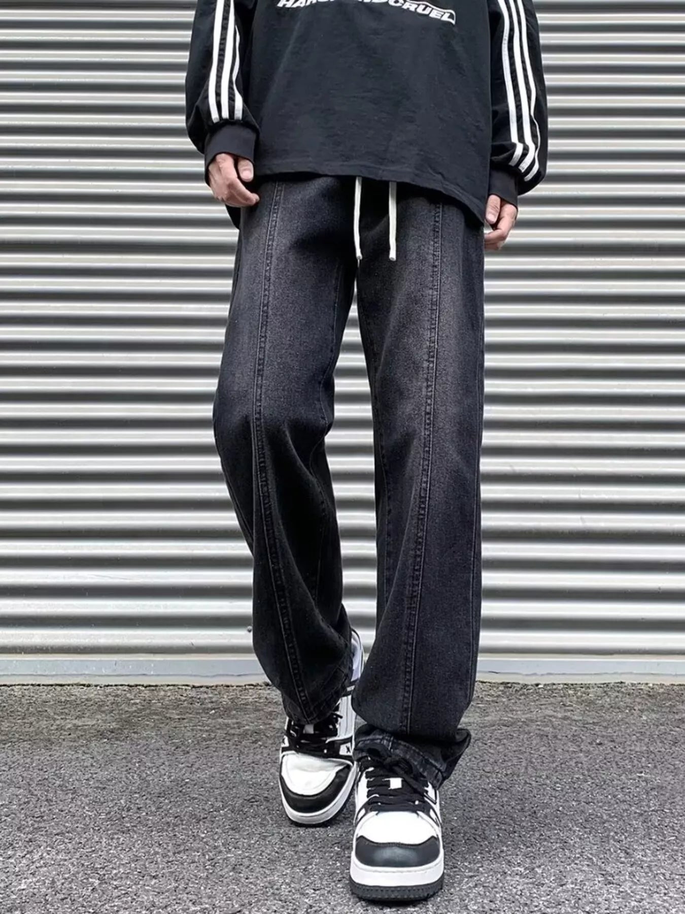 Men's Plus Size Wash Straight Leg Jeans