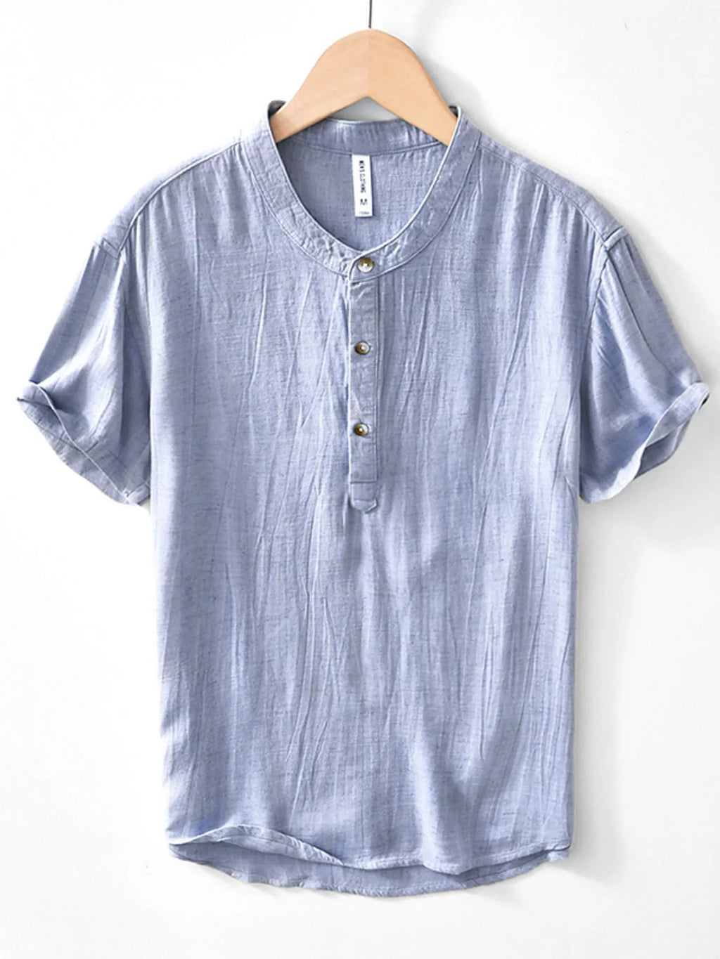 Men's Plus Size Button Detail Short Sleeve Blouse