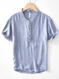 Men's Plus Size Button Detail Short Sleeve Blouse