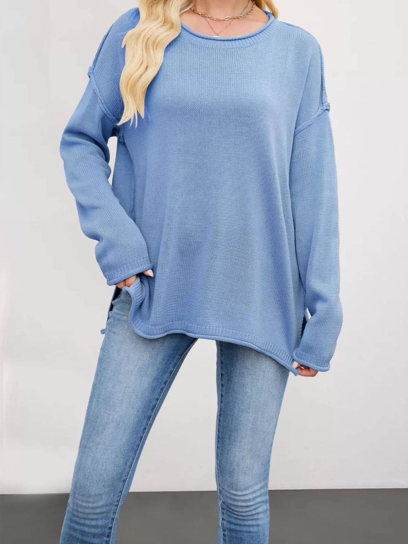 Casual Loose-Fit Crew Neck Sweater