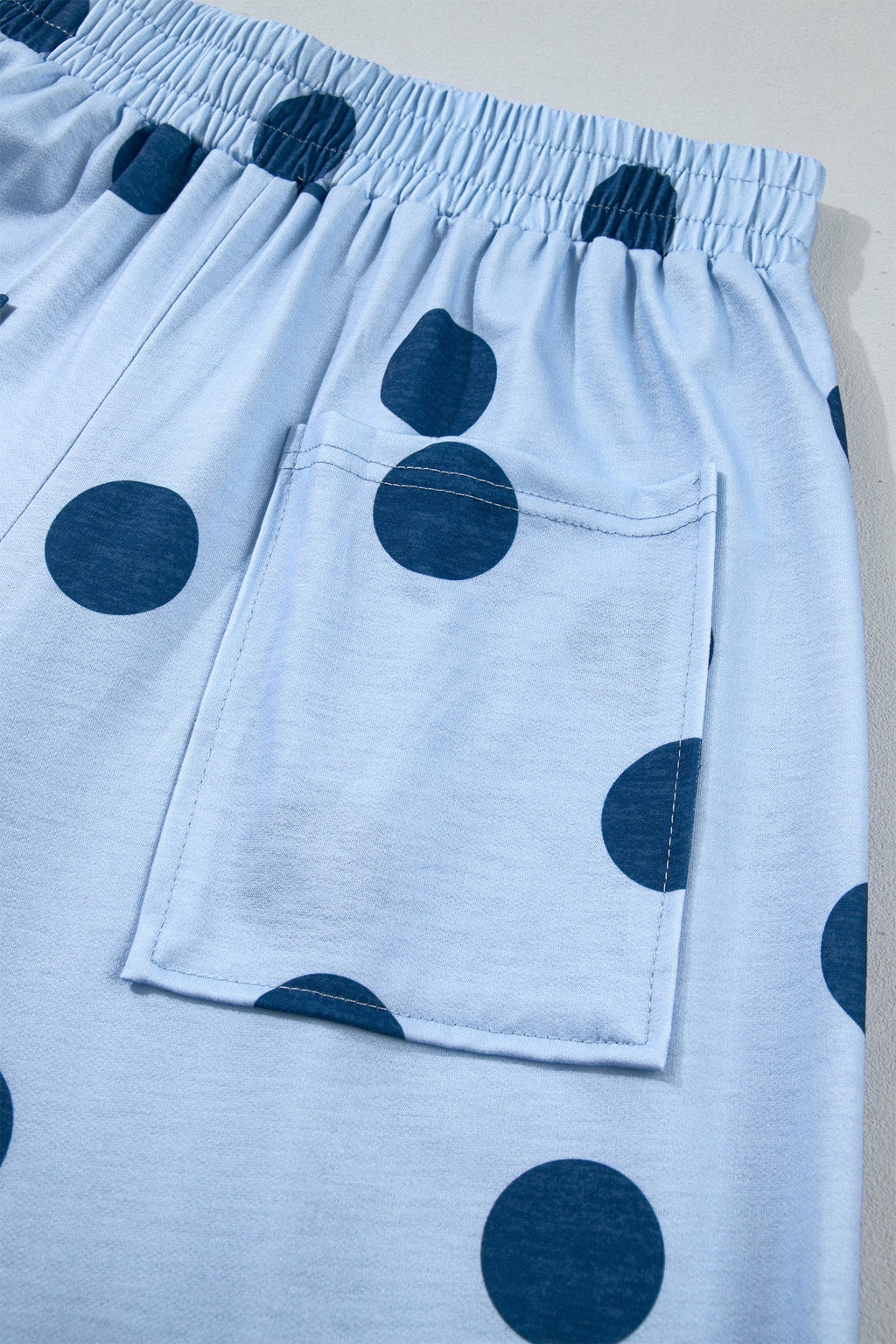 Brown Polka Dot Wide Leg Elastic Waist Casual Pants