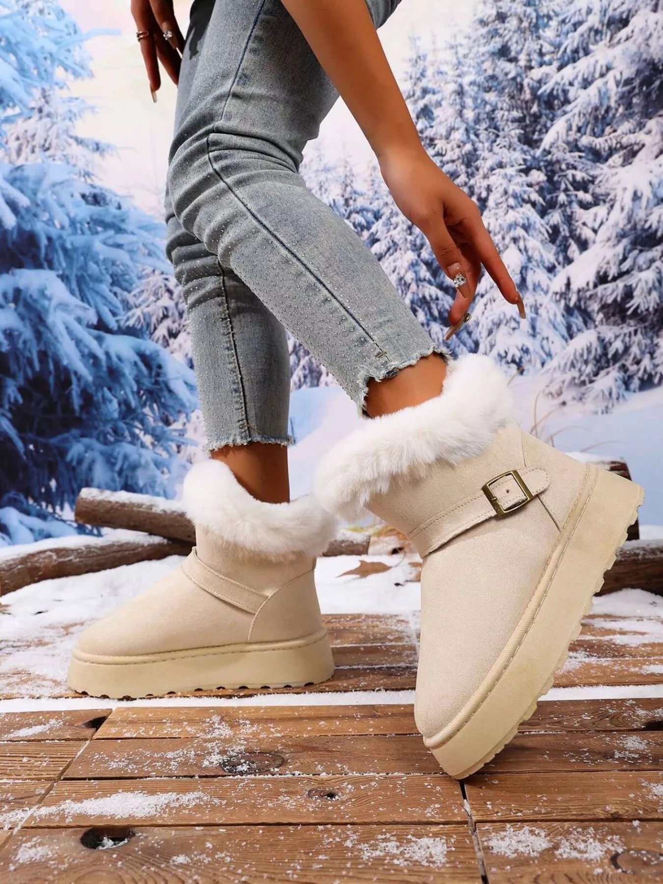 Round Toe Platform Boots