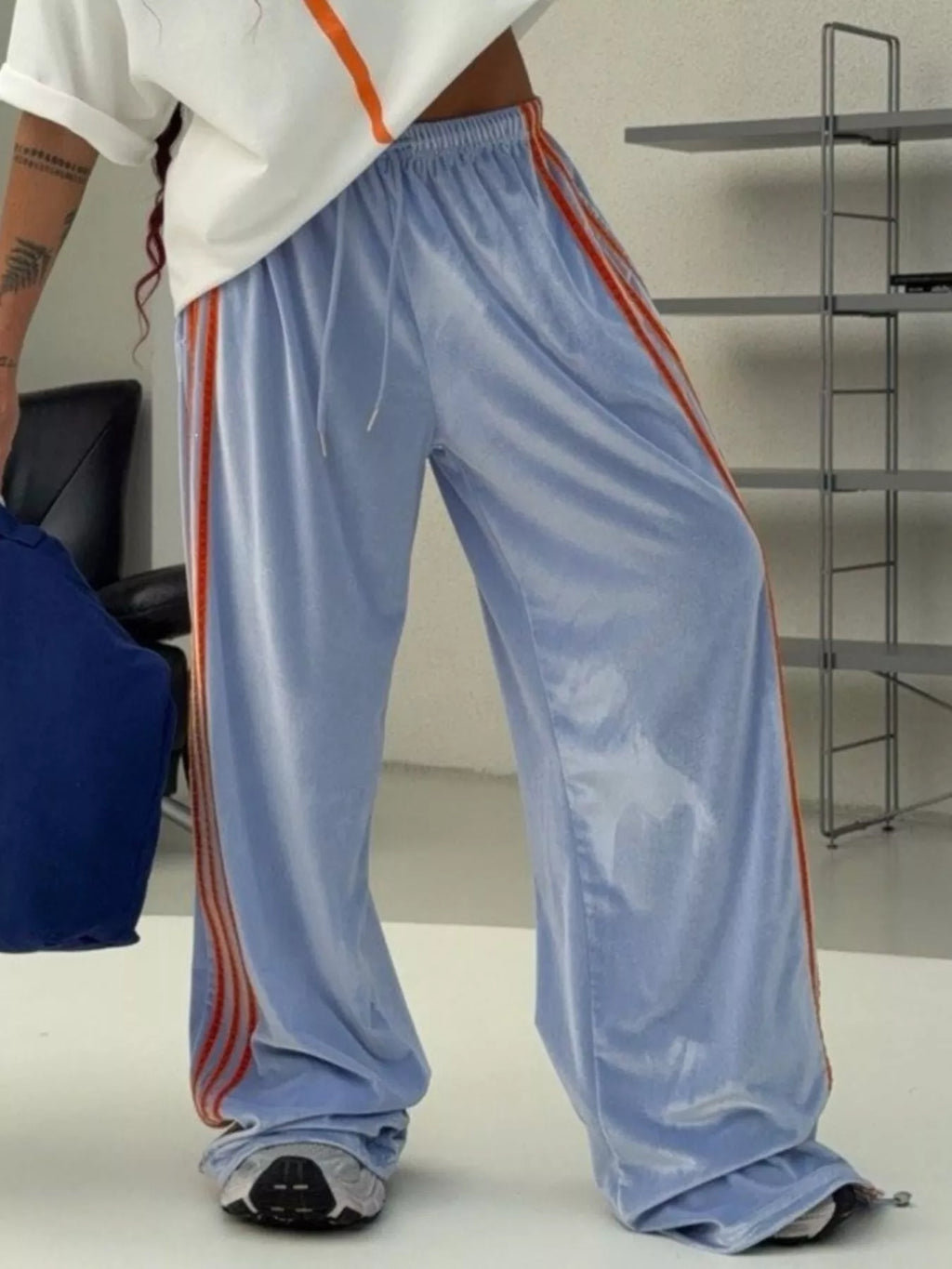 Velvet Wide-Leg Pants