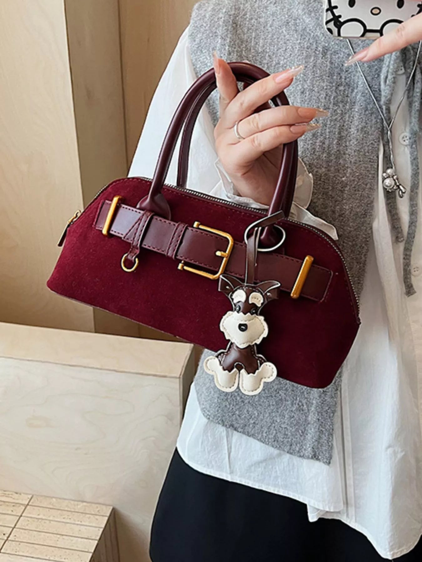 Buckle Decor Crossbody Bag