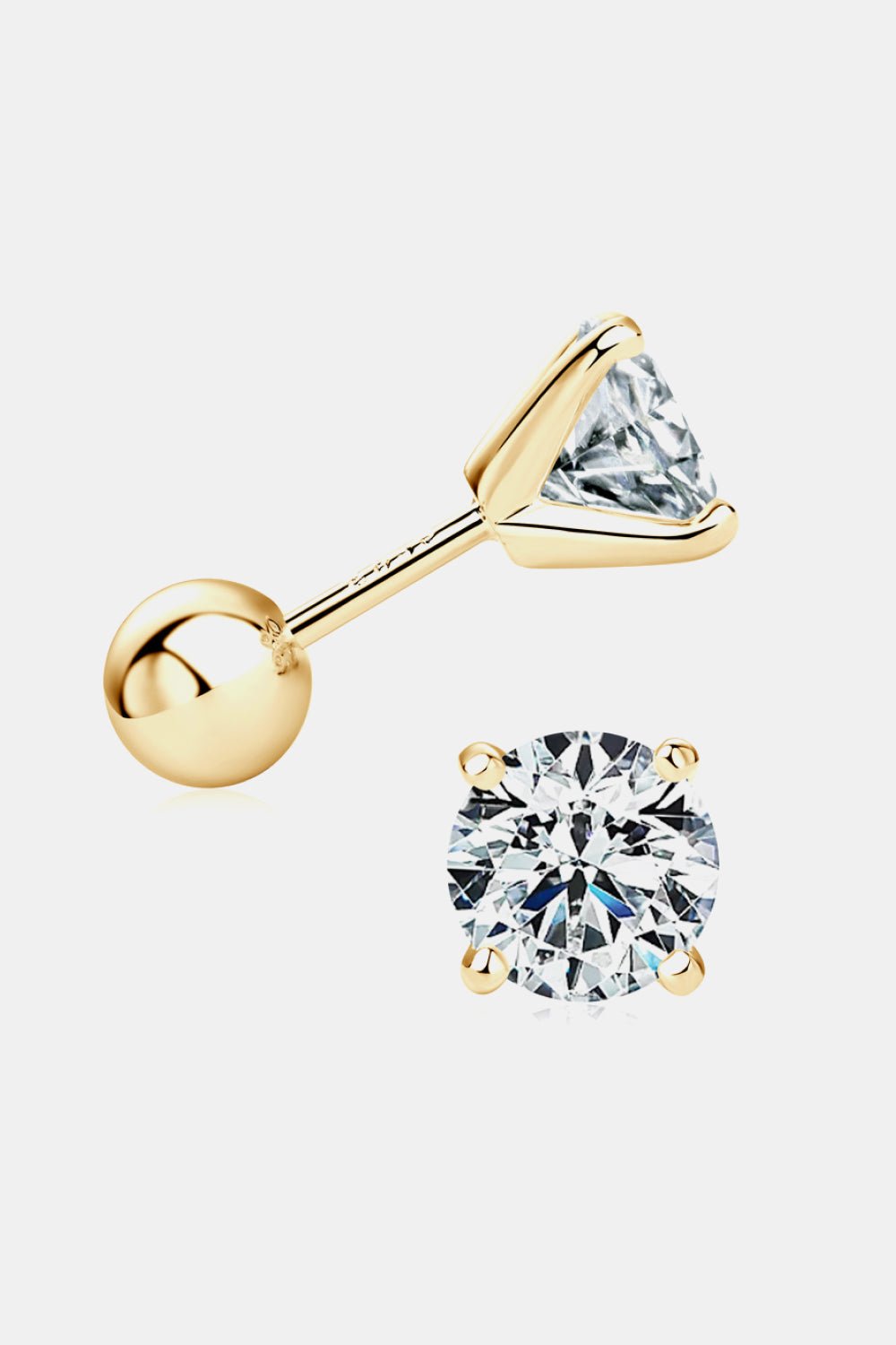 2 Carat Moissanite Stud Earrings 925 Sterling Silver