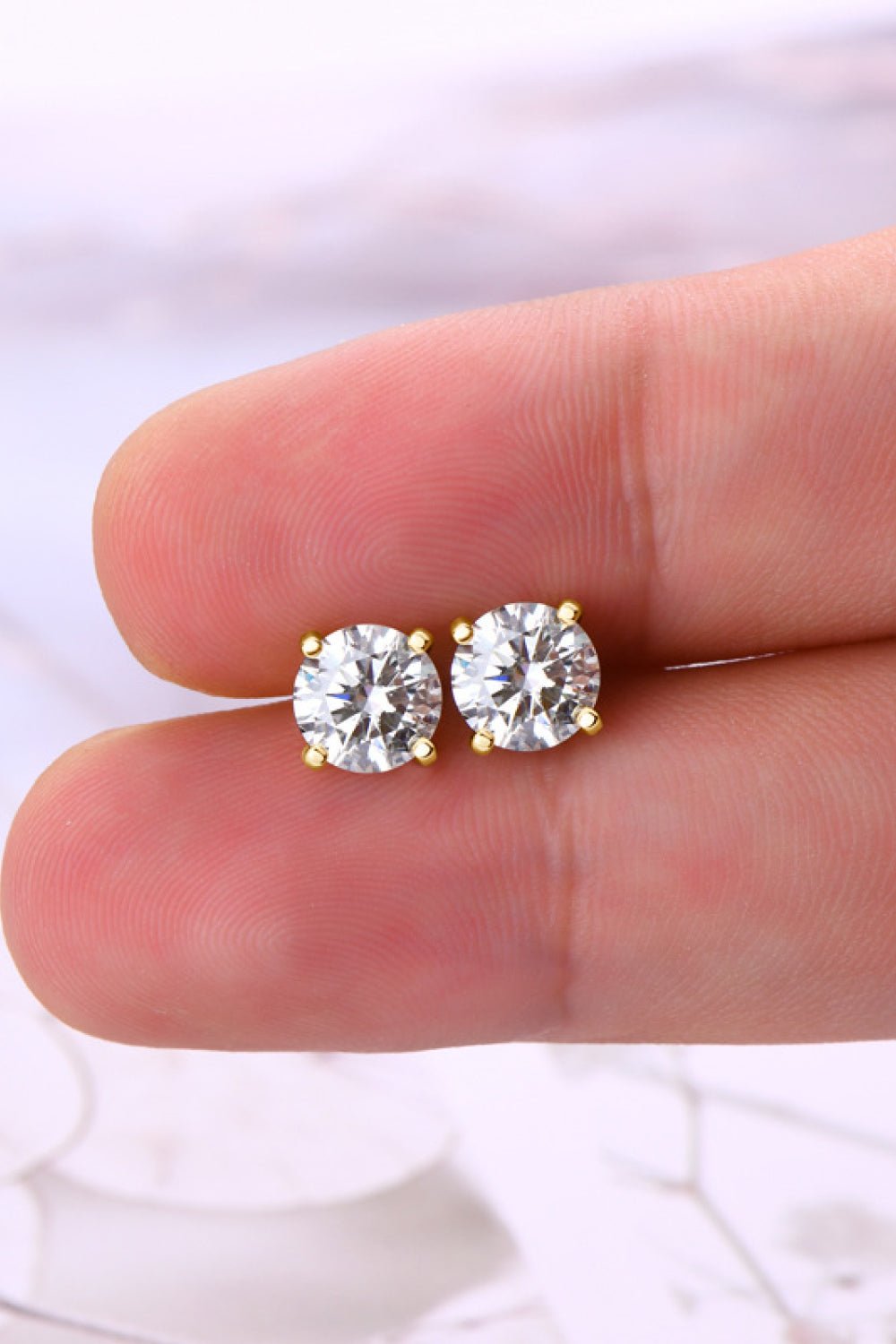 2 Carat Moissanite Stud Earrings 925 Sterling Silver