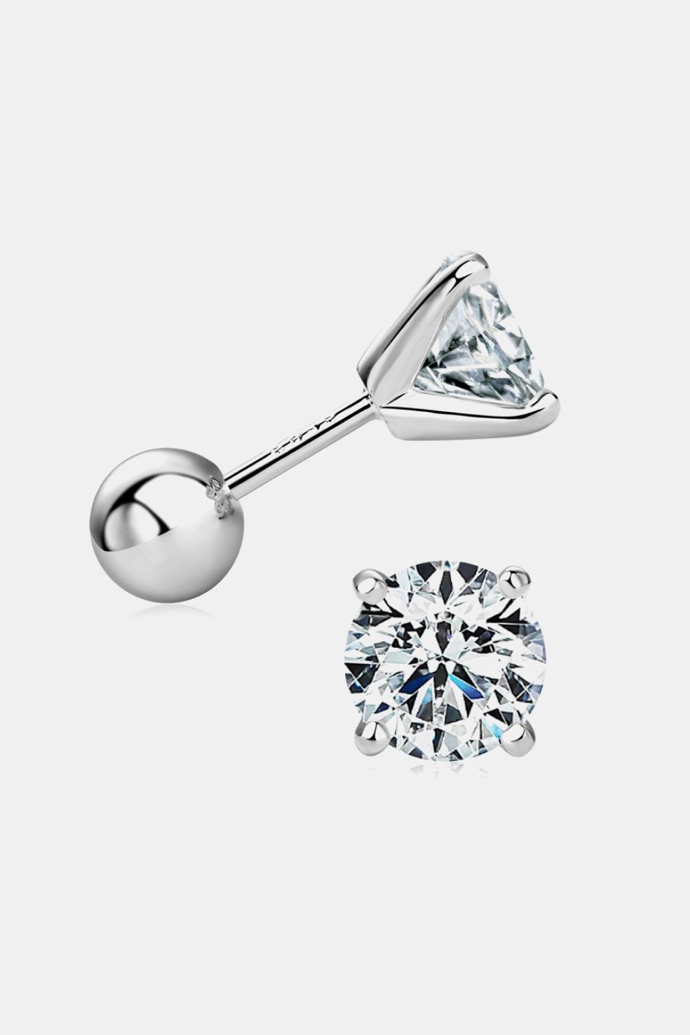 2 Carat Moissanite Stud Earrings 925 Sterling Silver