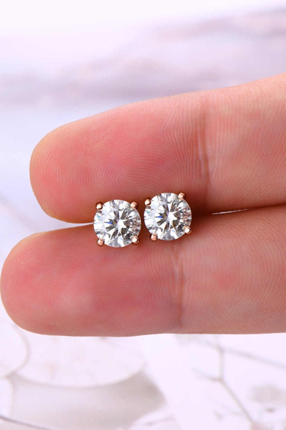 2 Carat Moissanite Stud Earrings 925 Sterling Silver