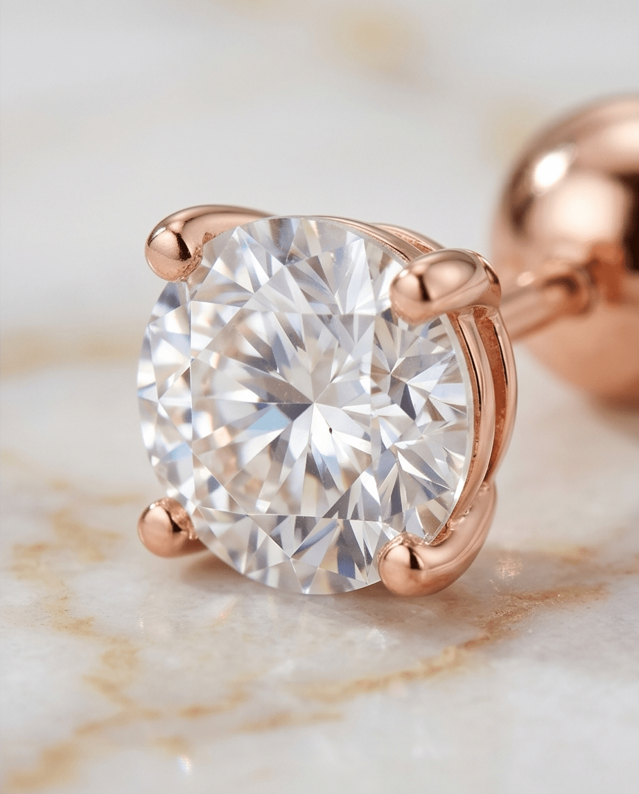 2 Carat Moissanite Stud Earrings 925 Sterling Silver
