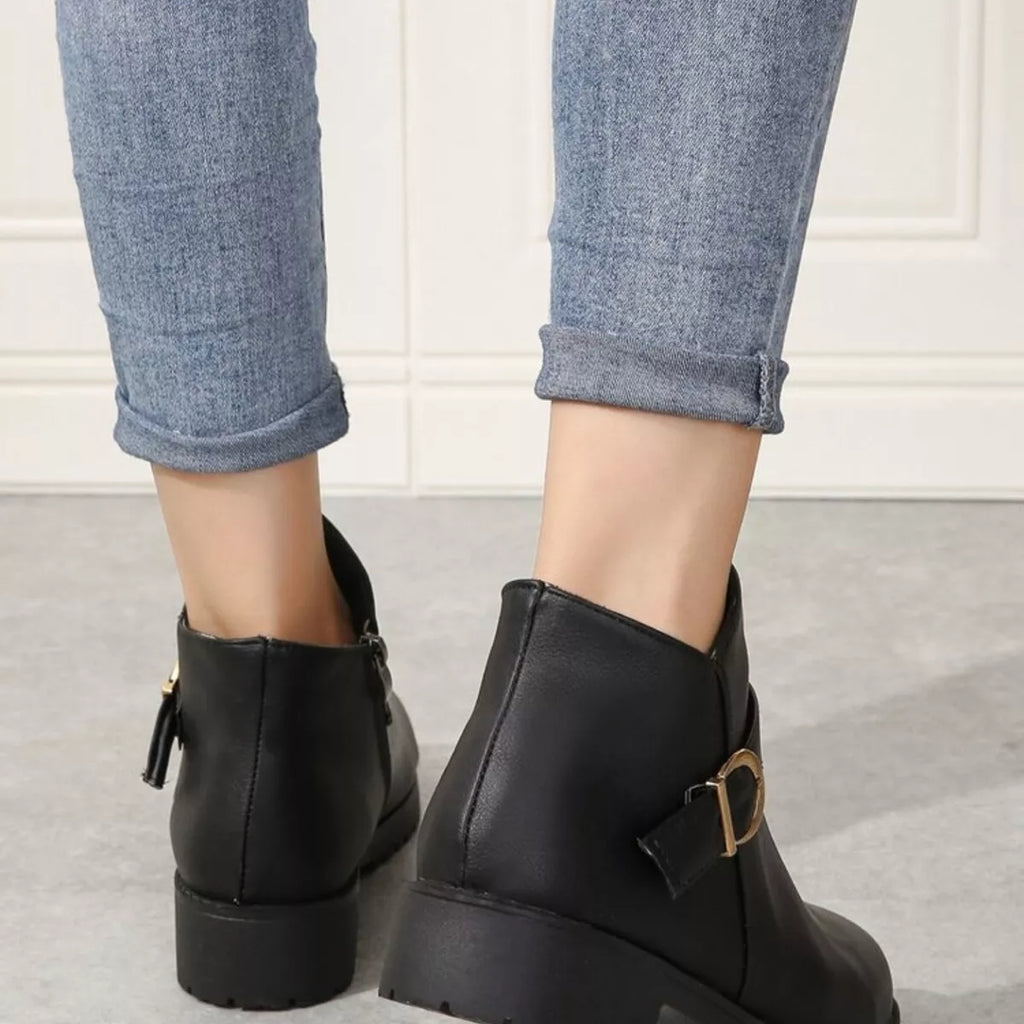 Buckle Accent Ankle Boots