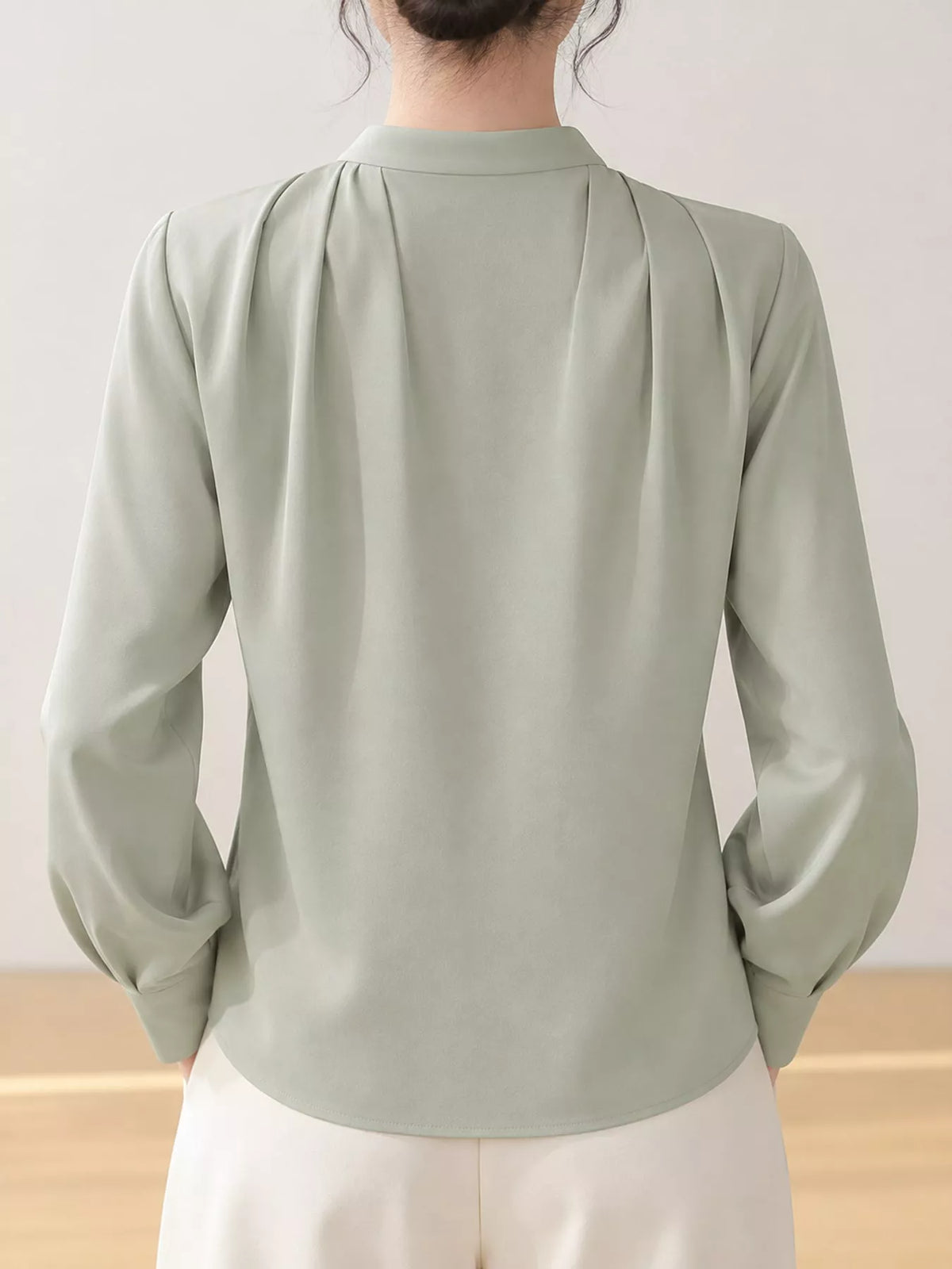 Long Sleeve Satin Blouse