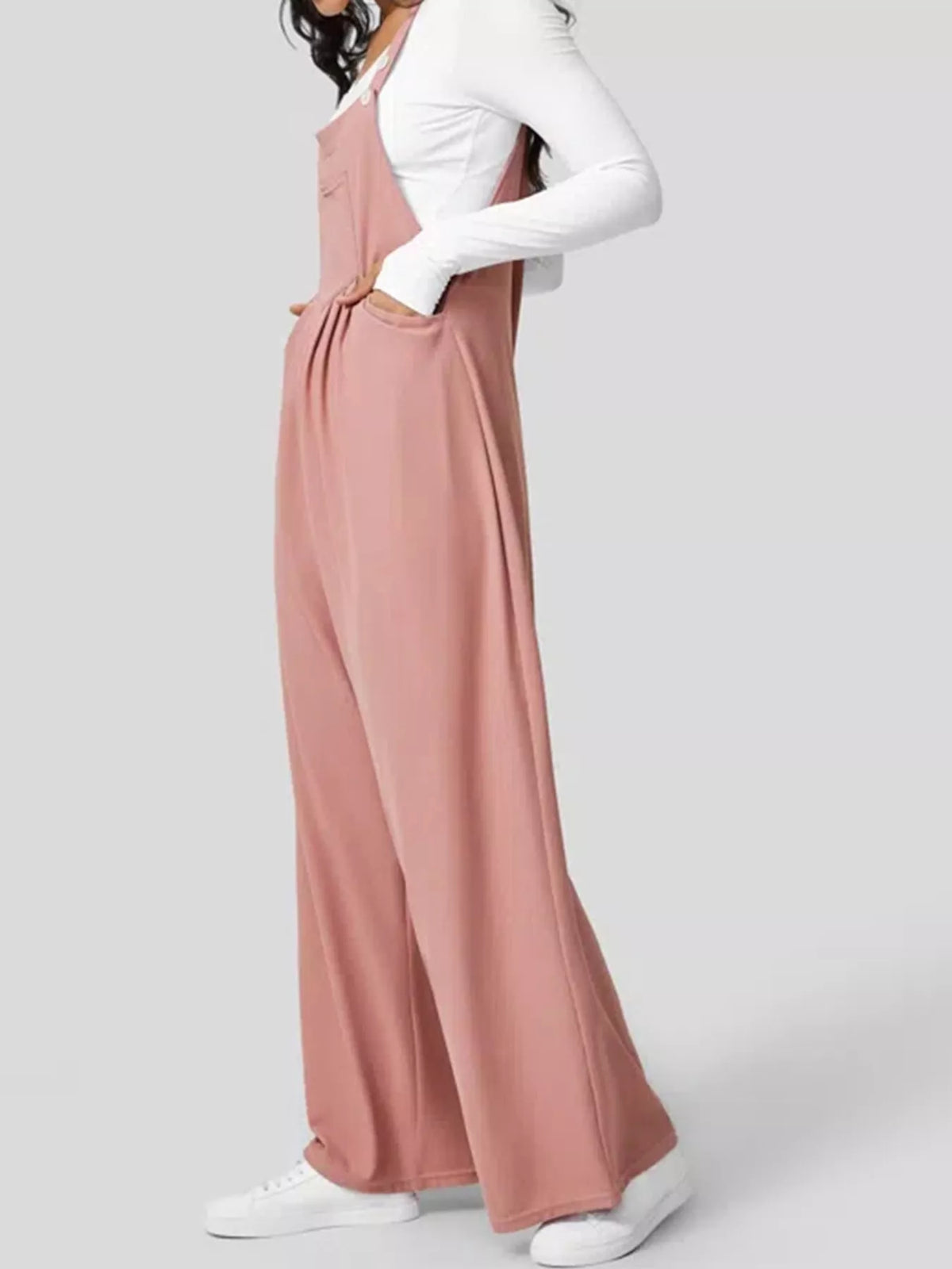 Wide Strap Wide-Leg Overalls