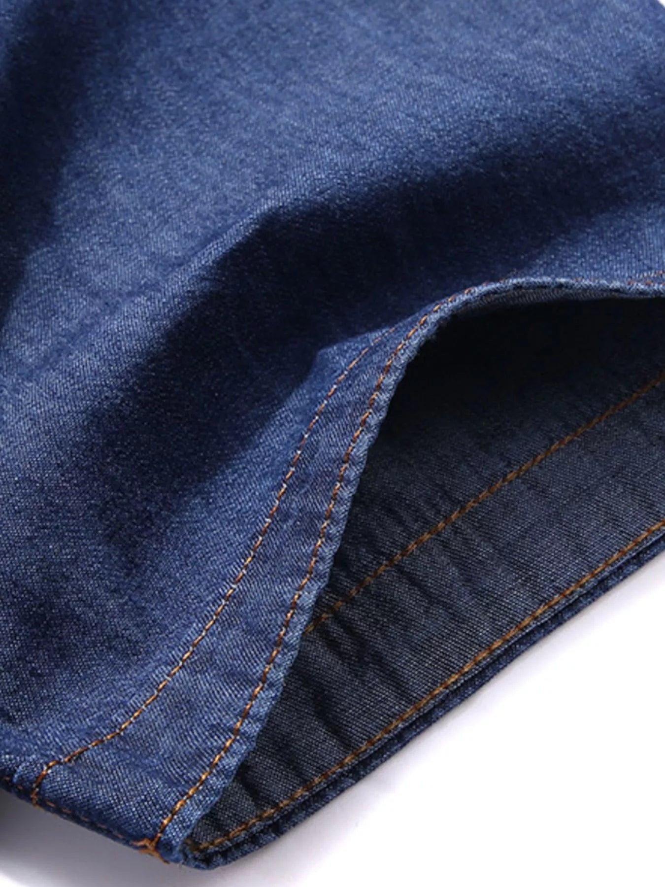 Men's Full Size Casual Short Sleeve Denim Shirt Plus Size