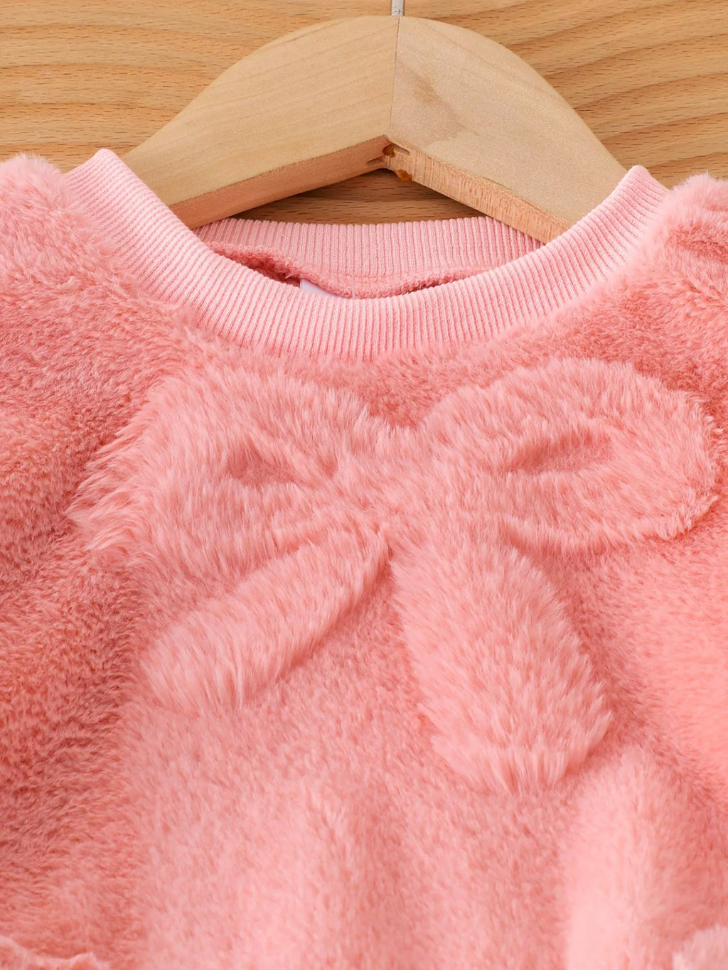 Children's Bow Round Neck Top and Pants Set
