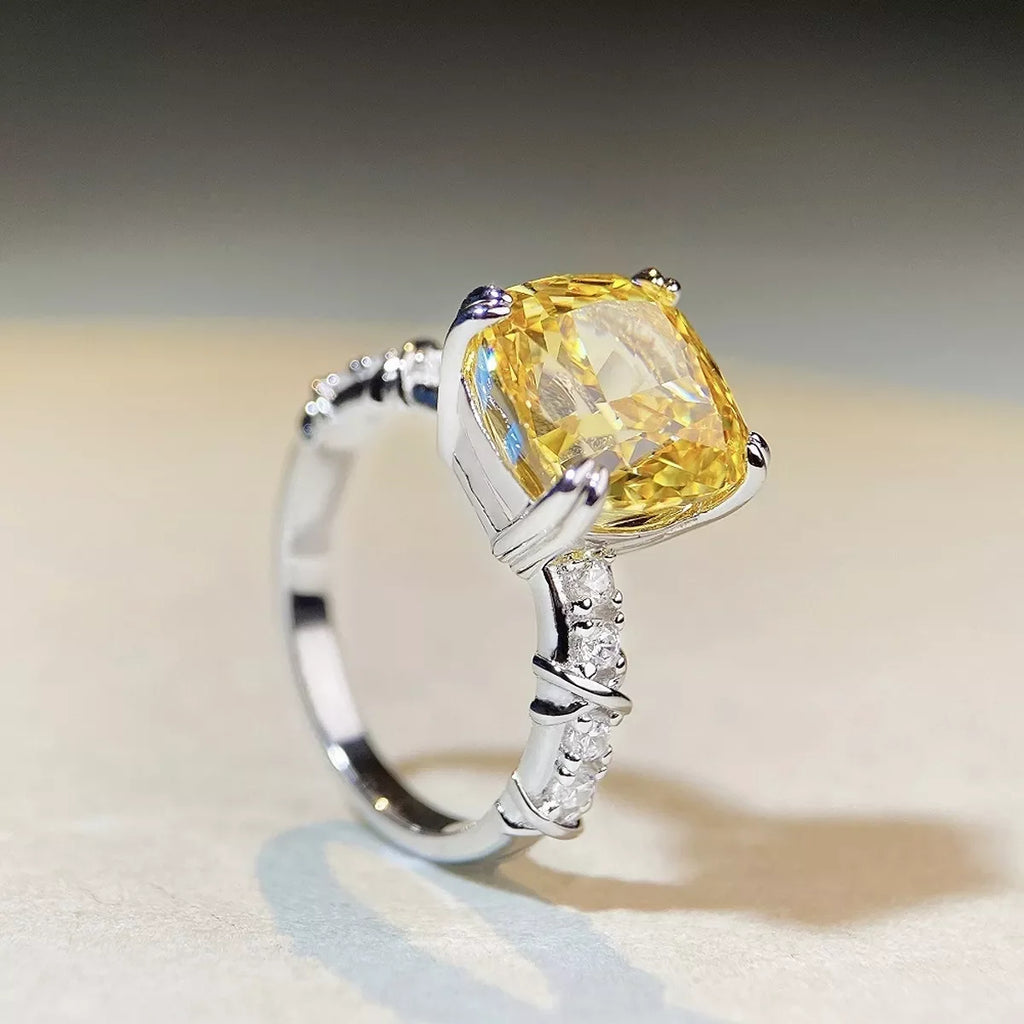 925 Sterling Silver Zircon Geometric Ring
