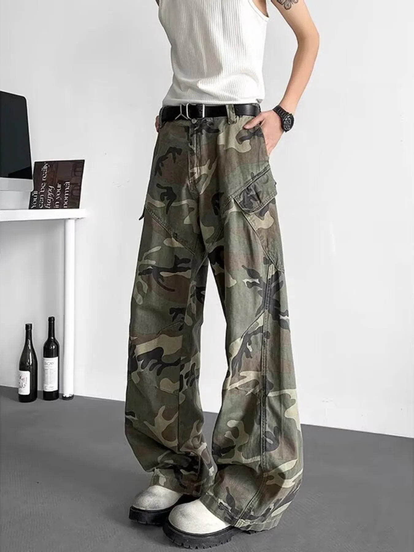 Men's Plus Size Loose Fit Camouflage Cargo Pants
