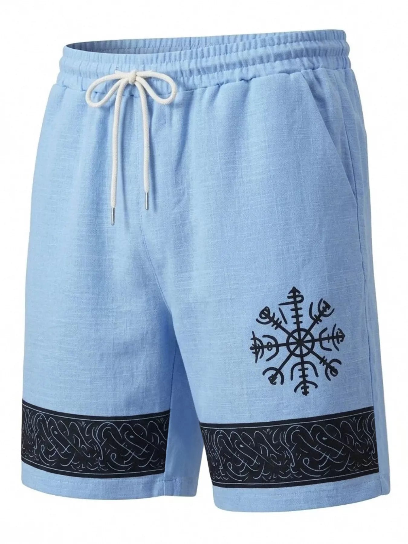 Men's Full Size Linen Blend Drawstring Shorts Plus Size